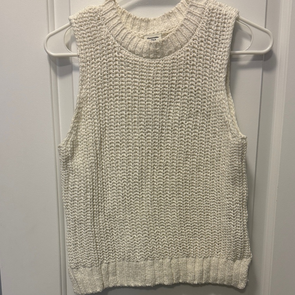 Abercrombie & Fitch Women's Off-White Knit Tank